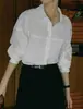 Liquidação Camisa de Algodão Puro Manga Longa Para o Trabalho 100% Algodão Moda Feminina Camisa Elegante com Corte Reto e Lapela para Mulheres