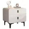 Mesita de noche de almacenamiento minimalista italiana E1 ecológica completamente montada 40 de ancho pequeña estilo crema necesita instalar las cuatro patas usted mismo
