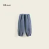 Calça de Lã Estilo Coreano Nova para Outono e Inverno para Meninos e Meninas, Calça Longa Moderna Soltinha com Forro de Lã para Bebês e Crianças, Calça de Moletom com Forro de Lã para Bebês