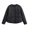 2025 Otoño e Invierno Nuevo Europeo y Americano Transfronterizo Moda Urbana para Mujer Lazo Acolchado Chaqueta de Algodón W09 11731