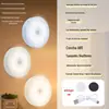 Luz Noturna Magnética Portátil Recarregável com Sensor de Corpo Humano Inteligente LED Redonda Simples Moderna Luz para Armário de Dormitório