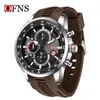 Reloj de Cuarzo Multifuncional O'Fannie's Explosiones Transfronterizas Seis Pines Tres Ojos Cronógrafo Correa Impermeable Calendario Reloj de Cuarzo