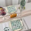 Servilletas con Estampado de Frutos Rojos y Menta Roja Decoración de Mesa Desechable para las Fiestas Navideñas