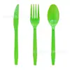 Cubiertos desechables Amazon transfronterizos, en stock plástico dorado, plateado, rojo y blanco, cubiertos para fiesta de cumpleaños