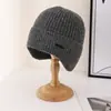 Gorro de Tricô de Inverno para Homens, Estilo Igual com Forro de Fleece, Gorro de Lã Quente e Espesso, Gorro de Algodão para Ciclismo ao Ar Livre, Proteção de Orelha à Prova de Frio