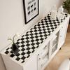 Alfombra sencilla a cuadros blancos y negros para mueble de pasillo, alfombra protectora para mesa aparador, alfombra impermeable para mesa de centro para mueble de TV, alfombra antimanchas para zapatero