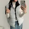 Tiro real doble cara usable estilo coreano estilo universitario invierno petite con capucha ajuste a la cintura entallado engrosada corta de plumón y algodón chaqueta para mujer