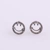Brincos criativos de rosto sorridente estilo coreano moda simples diamante geométrico redondo menina brincos frescos brincos