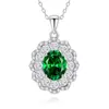 Transmisión en Vivo de Tiktok Dropshipping Collar de Plata S925 Floral Esmeralda Accesorios para Mujer Regalo Cadena para Clavícula Conmemorativa Colgante