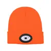 Gorro de Punto con Luz LED, Gorro de Lana Luminoso y Cálido, Gorro para Pesca al Aire Libre Recargable por USB con Luz, Ala Ancha