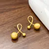 Aretes de Plata con Baño de Oro Real, Aguja de Plata, Cruz y Bola, para Mujer, de Nicho, Sencillos, de Moda, Versátiles, Lujo Accesible y Sensación de Alta Gama