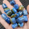 Ágata Azul Lápis Lazúli Contas de Balde Jade Contas Soltas Ágata Antiga Coluna Reta Acessórios para Joias Contas de Jade Artesanais Venda por Atacado