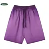 Shorts vintage de algodón pesado desgastado, algodón lavado completo, degradado bicolor, holgados oversize, moda transfronteriza estilo hombre