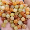 Xinjiang Hotan Hilo de Oro Jade Calabaza Cuentas Jade Cuentas Sueltas Cuarzo Colorido Roca Jade Bendición Melón Cuentas Pulsera Joyería Accesorios Cuentas