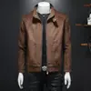 Jaqueta masculina nova de marca moderna com gola alta, estilo europeu, primavera e outono, casaco de camurça casual de luxo leve versão coreana masculina slim fit, moderno