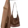 Bolso Cubo de Cuero Texturizado Mate de Nicho para Mujer Otoño Temprano 2025 Bolso de Hombro Diario Ropa de Trabajo Versátil Bolso Cruzado Casual