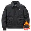 Roupas acolchoadas de algodão novas para primavera e outono, gola removível, jaqueta de voo, jaqueta de trabalho da moda para homens de meia-idade, uniforme de beisebol americano masculino