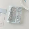 HisocuteM5 Álbum de Fotos Binder Estrella Láser PVC Transparente Botón a Presión Almacenamiento de Tarjetas Pequeñas Libro de Tarjetas de 3 pulgadas Polaroid