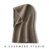 Chapéu de Cashmere com Borda Enrolada e Cachecol para Mulheres, Cachecol de Gola Única de Inverno, Chapéu Pulôver de Lã Tricotado com Proteção para Orelhas