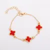 Set de Joyería Minimalista de Trébol de Cuatro Hojas Transfronterizo Estilo Europeo y Americano Esmalte Aleación Trébol de la Suerte Flor Collar Pendientes Pulsera para Mujeres