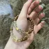 [Qiao En] Cristal de Limón Natural Sándalo Plata S925 Tono Vibrante Pulsera Libro Rojo Pulsera con Sentido de Diseño Joker Venta al por Mayor