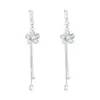 Nuevos Pendientes Coreanos Exquisitos de Flor de Zirconia con Borlas para Mujer, Adelgazantes y de Estilo Hada, Pendientes Largos de Moda y Elegantes