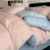 Juego de ropa de cama jacquard de algodón 100% de lujo de cuatro piezas, juego de ropa de cama de algodón puro de alta gama, juego de tres piezas para cama individual de dormitorio