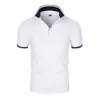 Nueva camisa POLO de verano transfronteriza para hombre 2022, de manga corta, color liso, versátil, elegante, informal y versátil