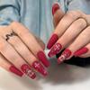 Yiwu Arte de Uñas Copo de Nieve Navideño Piezas Trapezoidales para Arte de Uñas Color Sólido Muñeco de Nieve Sin Limado Armadura Portátil 24 Parches de Uñas