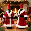 Nuevas decoraciones navideñas transfronterizas, que incluyen vestidos, túnicas, fundas para botellas de vino, vajilla creativa y artículos de decoración para el hogar, así como juegos de vino navideños