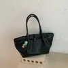 Bolsa Tote de Grande Capacidade de Alta Qualidade Versátil para o Dia a Dia Textura Trançada Bolsa de Ombro Único Bolsa de Axila Bolsa Tote Retrô