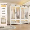 Guarda-Roupa de Aço Estilo Moderno para Armazenamento no Quarto, Guarda-Roupa de Chão para Apartamento de Aluguel Infantil, Cabideiro de Armazenamento à Prova de Poeira para Adultos