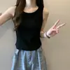 Comercio exterior transfronterizo al por mayor verano cuello en U algodón camisola mujer cintura ceñida interior anti-rozaduras sin mangas top