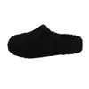 Nueva ropa exterior casual retro de felpa otoño e invierno gorro cálido perezoso pantuflas de pelo mocasines para mujer 2026 pantuflas de algodón