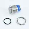 Interruptor Pulsador Metalico Impermeable 12/16/19/22mm Pie de Tornillo Cabeza Plana Alta Bola Botón de Inicio Restablecimiento