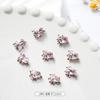 Joias de rede vermelha para nail art com diamantes tortos, cristal, Imperatriz Viúva, fundo pontiagudo prateado, unhas champanhe, acessórios de metal atacado
