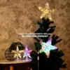 Estrela de Topo para Árvore de Natal Luz LED Estrela Brilhante Estrela de Cinco Pontas Caixa de Luz Decoração de Quarto Enfeite de Árvore de Natal Luz