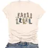 Amazon Europeia e Americana Atacado Transfronteiriço Botas de Cowboy Ocidentais Estampa Casual Solta Gola Redonda Manga Curta Camiseta Feminina Algodão