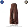 Pantalones de pana estilo Old Money americano marca Nasa para hombre Otoño Retro Caídos Casuales Sueltos de Pierna Ancha