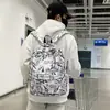 Mochila Escolar para Meninos, Alunos do Ensino Fundamental II, Mochila com Grafite da High Street Americana, Mochila Estilo Masculino para Alunos do Ensino Médio e Universitários, Mochila Estilosa de Nicho