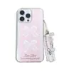 Capa de Celular Rosa com Laço de Renda IMD de Camada Dupla para Meninas Adequada para Apple 16Pm Fofa 13 Iphone15Pro