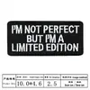 Parche de insignia transfronterizo nuevo, parche bordado, pegatinas de tela, bordado en blanco y negro, pegatinas de tela en inglés, letras en inglés rectangulares
