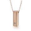 Moda Estilo Coreano Novo Pingente Quadrado de Tijolo em Aço Inoxidável Colar com Pingente de Diamante Acessórios de Gravação para Clavícula de Homens e Mulheres