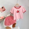 Conjunto de Verano para Niñas Estilo Coreano 2026 Nuevo Conjunto de Dos Piezas con Vestido de Cuadros Florales Pequeños de Moda para Niños Celebridad de Internet