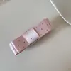 Pinza de Plátano con Lazo de Lunares de Satín de Alta Gama, Pinza para el Cabello Dulce y Femenina para la Parte Posterior de la Cabeza, Pasador de Textura de Alta Calidad