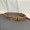 Cinto Bi de Guarda-Roupa para Mulheres, Cinto Simples e de Alta Qualidade com Fivela Prata Brilhante, Couro Genuíno para Estudantes Jovens, Cinto Decorativo para Calças Estilo Coreano