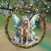 Linda Menina e Princesa Placa Redonda Pendurada Criativa de Acrílico Decoração de Janela de Sol Conto de Fadas Sonhador Transfronteiriço Varanda Superfície Plana