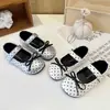 Zapatos Mary Jane de Lunares para Mujer 2026 Nuevos de Primavera Planos con Lazo y Correa Única para Falda Zapatos Pequeños de Cuero Zapatos de Cuero para Niños