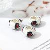 Qiyuyuan punto exterior flor pequeña vidrio cuentas de agujero grande cuentas sueltas DIY accesorios de joyería hechos a mano Accesorios de pulsera Panjia Venta al por mayor