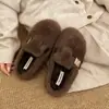 Pantuflas de felpa gruesas, esponjosas y antideslizantes con suela gruesa para mujer, nuevo estilo 2026, cálidas para otoño e invierno, que aumentan la altura, zapatos de algodón Bob Ken